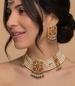 Gold multicolor  bridal set