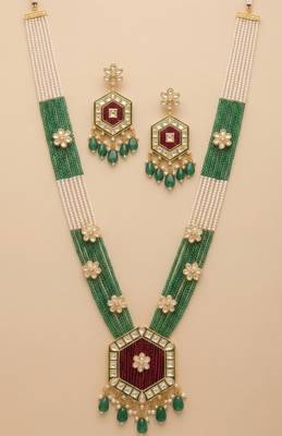 Cream & emerald bridal set with jasmine accent 4
