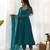 Women's Gorgeous Laheriya Print Fox Georgette Fabric Flared Anarkali Pant and Dupatta Set