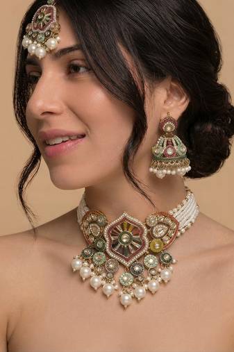 Statement gold pearl & bridal set