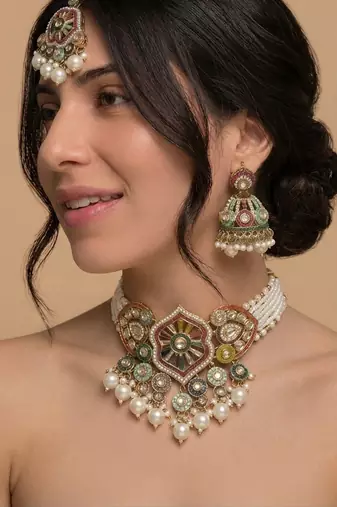Statement gold pearl & bridal set