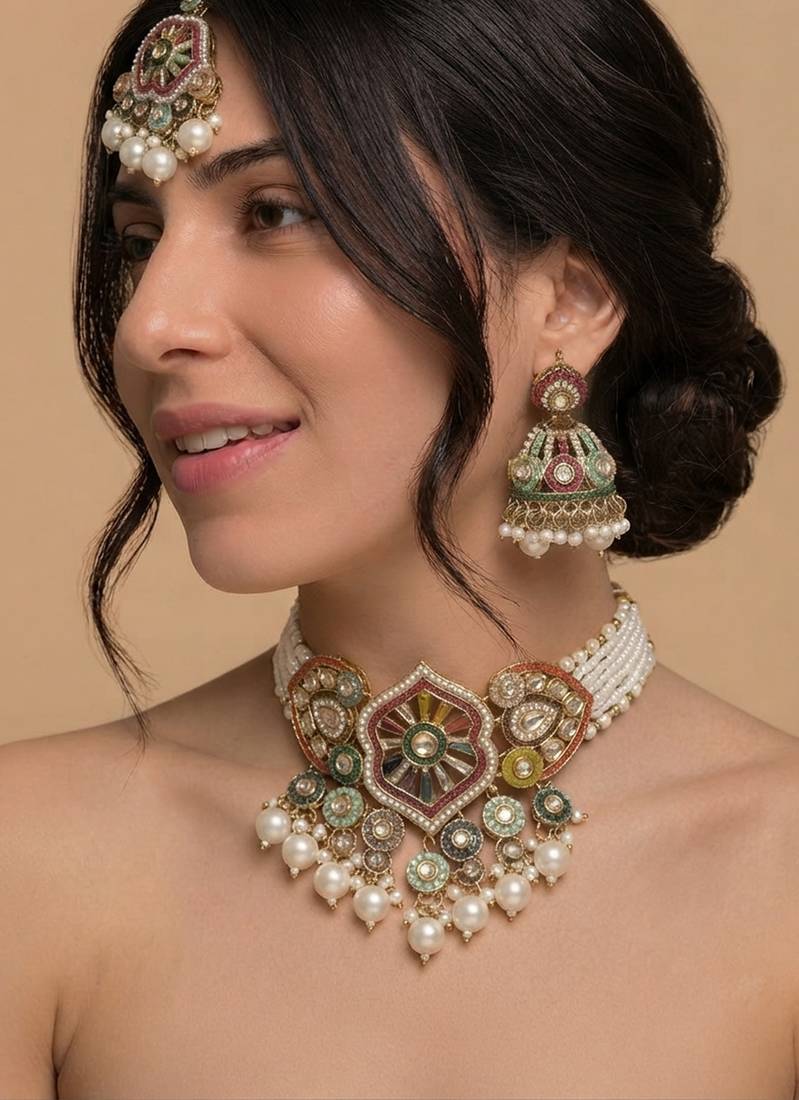 Statement gold pearl & bridal set