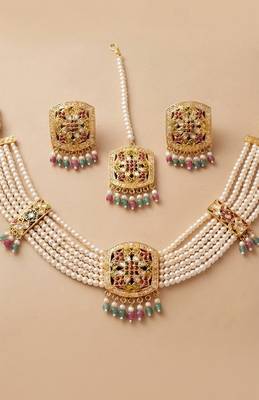 Gold multicolor  bridal set 4