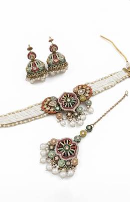 Statement gold pearl & bridal set 3