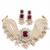Red pearl bridal choker & earring set