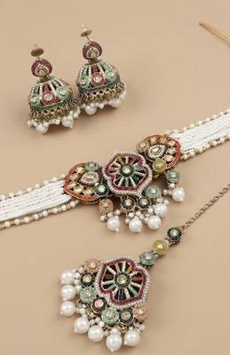 Statement gold pearl & bridal set 4