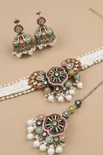 Statement gold pearl & bridal set