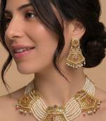 Gold pearl bridal set