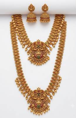 Gold heritage temple jewellery set 3
