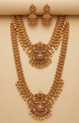 Gold heritage temple jewellery set 4