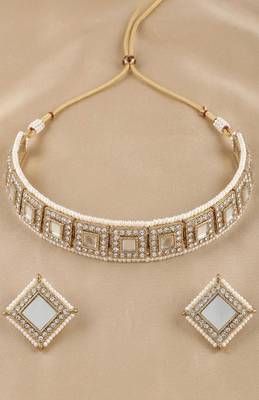 Ivory pearl choker set 3
