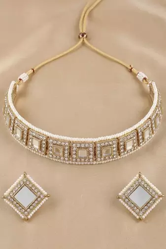 Ivory pearl choker set