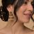 Crimson pearl drop earrings