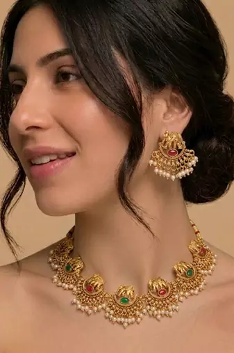 Royal heritage temple jewellery set