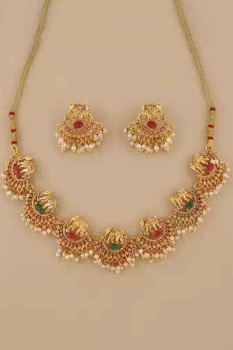 Royal heritage temple jewellery set