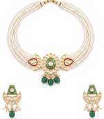 Emerald pearl choker set