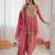 Pink art silk thread embroidery kurta set