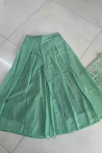 Green faux georgette sequins sharara set