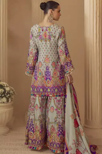 Multicolor crepe printed palazzo set