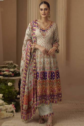 Multicolor crepe printed palazzo set