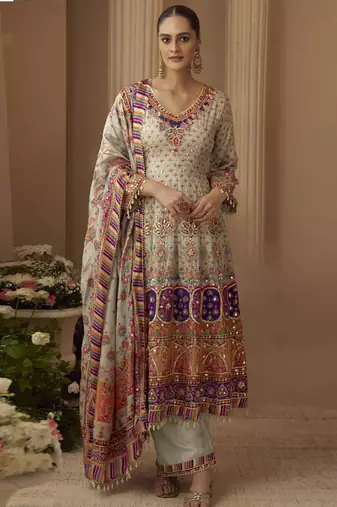 Multicolor crepe printed palazzo set