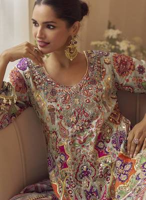 Multicolor crepe printed palazzo set 2