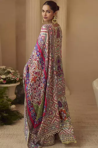 Multicolor crepe printed palazzo set