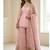 Pink tissue embroidered sharara set