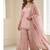 Pink tissue embroidered sharara set