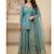 Aqua-blue tissue embroidered salwar kameez