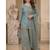 Aqua-blue tissue embroidered salwar kameez