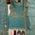 Aqua-blue tissue embroidered salwar kameez