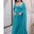 Sky-blue faux georgette embroidered anarkali set