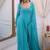 Sky-blue faux georgette embroidered anarkali set
