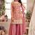Pink jacquard embroidered sharara set