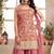 Pink jacquard embroidered sharara set