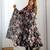 Women's Gorgeous Floral Print Organza Silk Fabric Flared Anarkali Pant and Dupatta Set