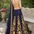 NAVY BLUE SEQUINS EMBROIDERED VELVET LEHENGA CHOLI SET FOR WOMEN'S