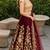 MAROON SEQUINS EMBROIDERED VELVET LEHENGA CHOLI SET FOR WOMEN'S