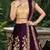 PURPLE SEQUINS EMBROIDERED VELVET LEHENGA CHOLI SET FOR WOMEN'S