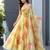 light lemon organza printed  lehenga choli with free size upto 42