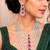 Ruby Red CZ Bridal Necklace Choker Set, Emerald Cut Chandelier Earrings,
