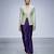 Sage green embroidered dupion silk purple skirt set