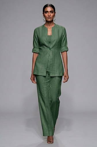 Sage green dupion silk co ord set