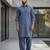 Grey premium cotton pathani kurta salwar set for men
