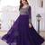Blue faux georgette readymade gown with sequin  & embroidery work