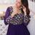 Blue faux georgette readymade gown with sequin  & embroidery work
