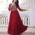 Maroon faux georgette readymade gown with sequin  & embroidery work