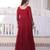Maroon faux georgette readymade gown with sequin  & embroidery work