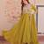 Mustard georgette readymade anarkali suit with beads & embroidery work